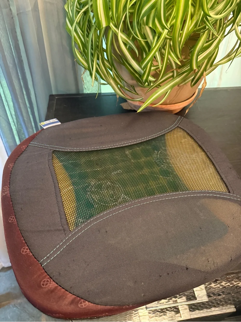 Brown and Charcoal Mesh Seat Cushion by Ergo-Drive